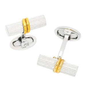 Roman Pillar with 18K Gold Vermeil wrap Sterling Cufflinks