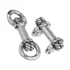 Rope Knot Horseshoe Sterling Cufflinks