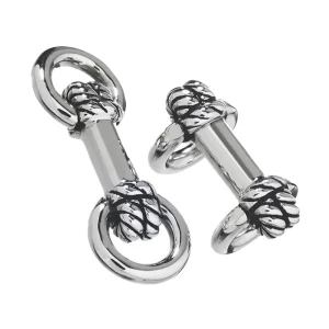 Rope Knot Horseshoe Sterling Cufflinks