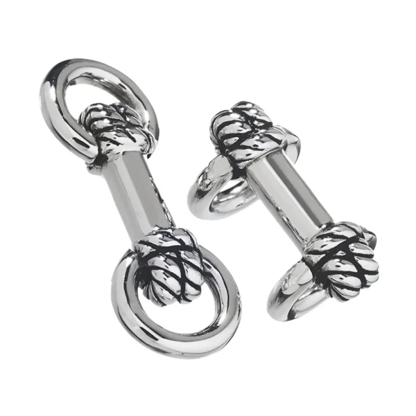 Rope Knot Horseshoe Sterling Cufflinks