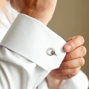 Rope Knot Horseshoe Sterling Cufflinks