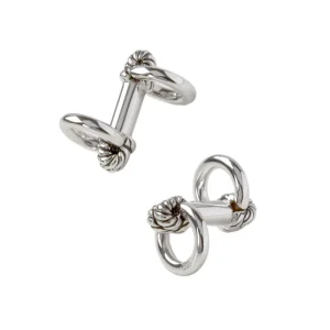 Rope Knot Horseshoe Sterling Cufflinks