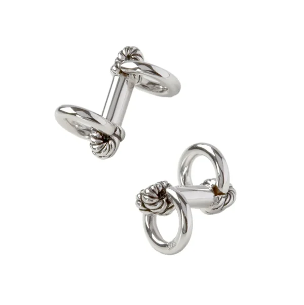 Rope Knot Horseshoe Sterling Cufflinks