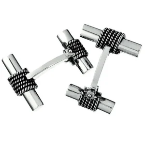 Rope Tube Sterling Cufflinks