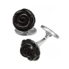 Rose Carved Sterling Cufflinks