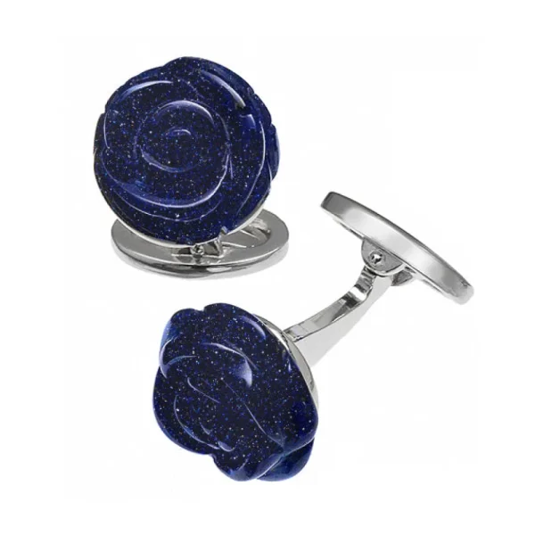Rose Carved Sterling Cufflinks