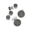 Round Marcasite Pave' Sterling Cufflinks & Studs