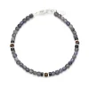 Rutilated Quartz, Wood & Sterling Bracelet