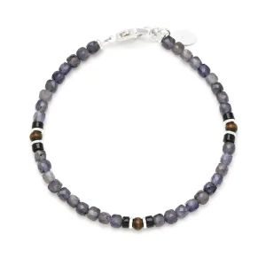 Rutilated Quartz, Wood & Sterling Bracelet