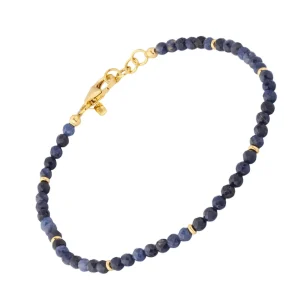 Sapphire Beaded 18K Gold Bracelet