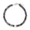 Sapphire Beaded Sterling Diamond Bracelet