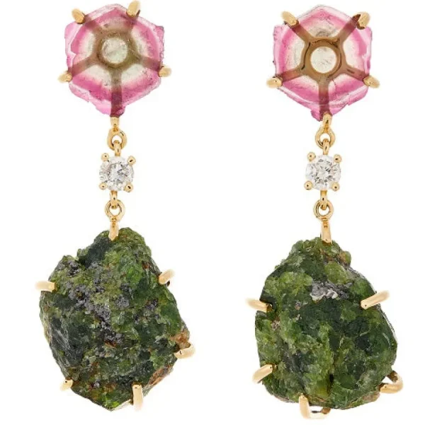Serengeti 18K Gold One of a Kind Gemstone Earrings