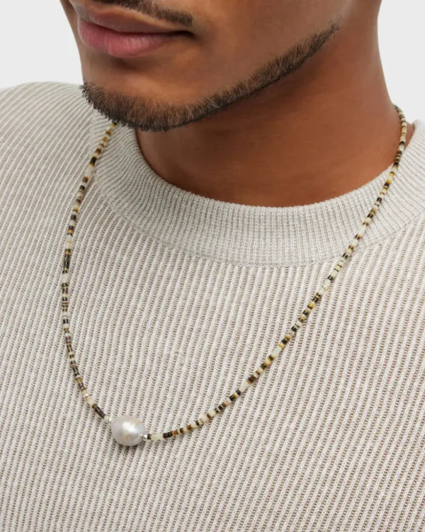 Shell Beaded Necklace with Freshwater Pearl