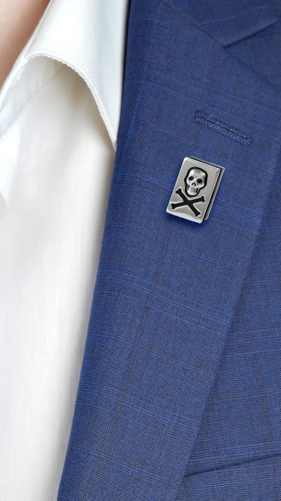 Skull and Crossbones Sterling Lapel Pin