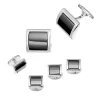 Square Domed Hematite Sterling Cufflinks & Studs