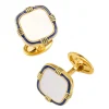Square Mother-Of-Pearl 18K Gold Vermeil Cufflinks