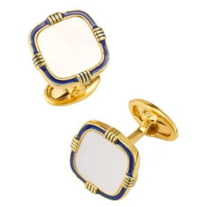 Square Mother-Of-Pearl 18K Gold Vermeil Cufflinks
