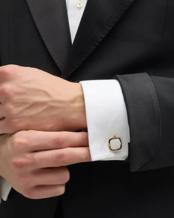 Square Mother-Of-Pearl 18K Gold Vermeil Cufflinks