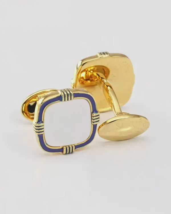 Square Mother-Of-Pearl 18K Gold Vermeil Cufflinks