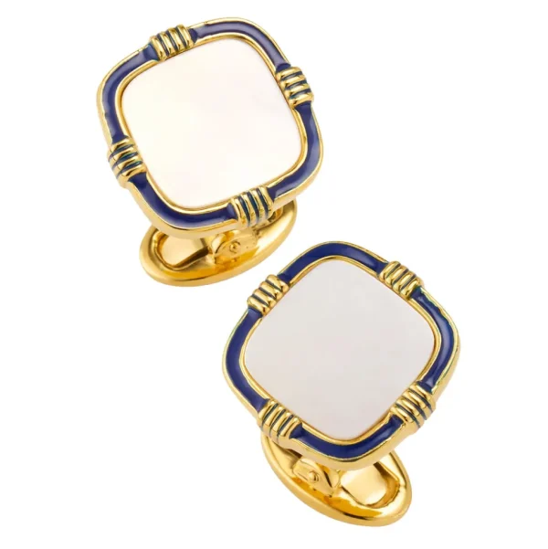 Square Mother-Of-Pearl 18K Gold Vermeil Cufflinks