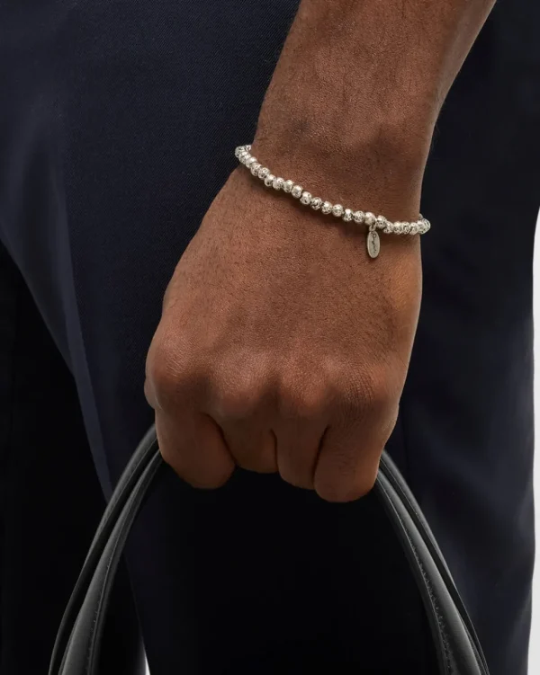 Sterling Lava Bead Flex Bracelet