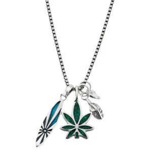 Sterling Silver Surf Charm Necklace
