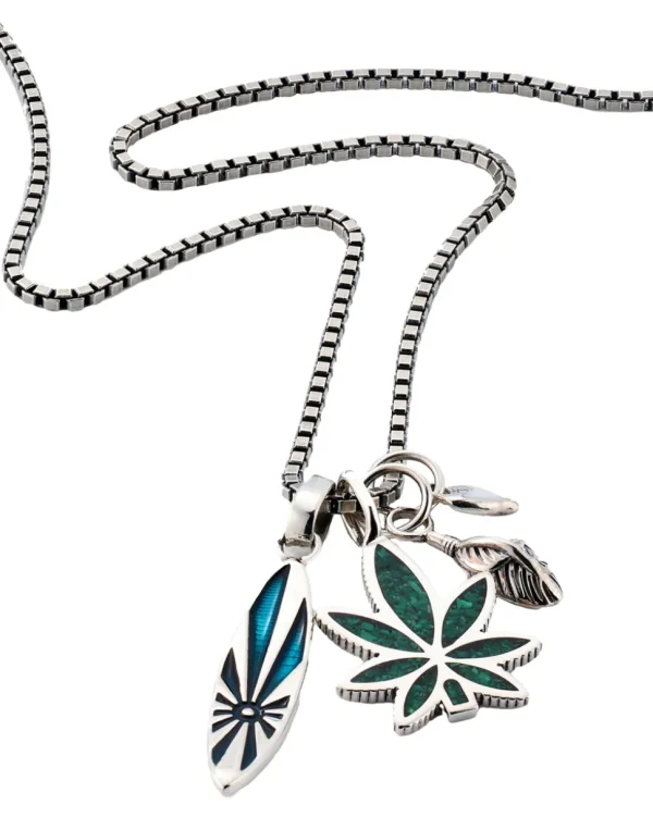 Sterling Silver Surf Charm Necklace
