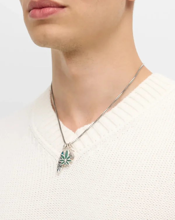 Sterling Silver Surf Charm Necklace