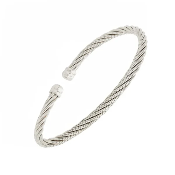Sterling Silver Twisted Cable Adjustable Cuff