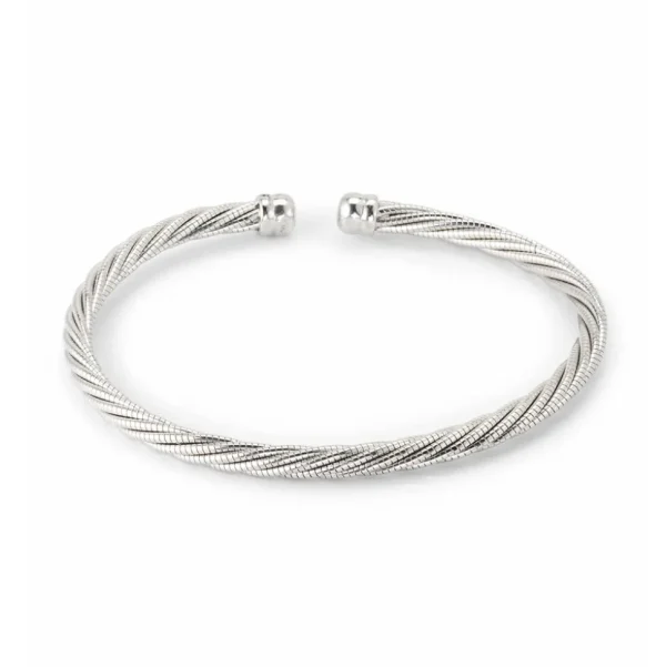 Sterling Silver Twisted Cable Adjustable Cuff