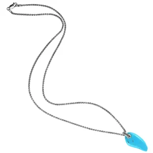 Turquoise Gemstone Horn Pendant Necklace