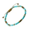 Turquoise Sterling Beaded Pull Cord Bracelet
