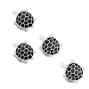 Turtle Black Enamel Sterling Tuxedo Studs
