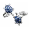 Turtle Hand-painted Enamel Sterling Cufflinks