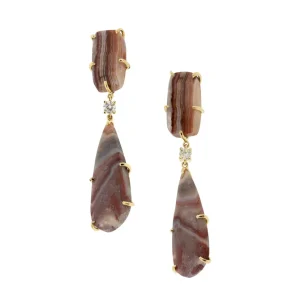 Uluru 18K Gold One of a Kind Gemstone Earrings