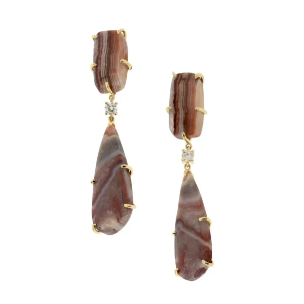 Uluru 18K Gold One of a Kind Gemstone Earrings