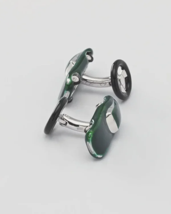 Vintage Car Sterling with Steering Wheel Backs