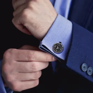 Watch Stainless Steel & Sterling Cufflinks