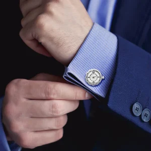 Watch Stainless Steel & Sterling Cufflinks