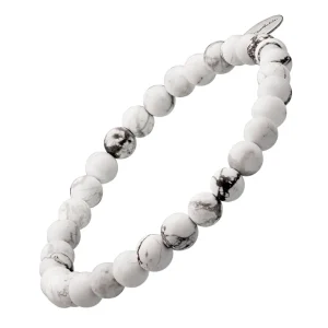White Howlite Sterling Flex Bracelet