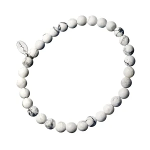 White Howlite Sterling Flex Bracelet