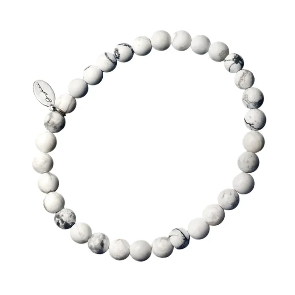 White Howlite Sterling Flex Bracelet