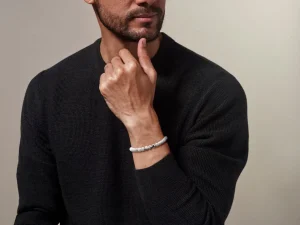 White Howlite Sterling Flex Bracelet