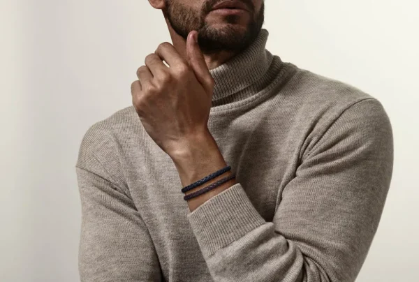 Woven Leather Bracelet Round Magnet