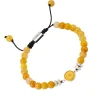 Yellow Jade Sterling Pull Beaded Bracelet